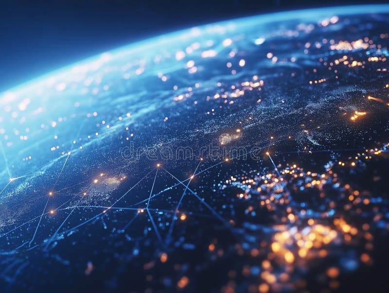 Stylized digital globe stock image