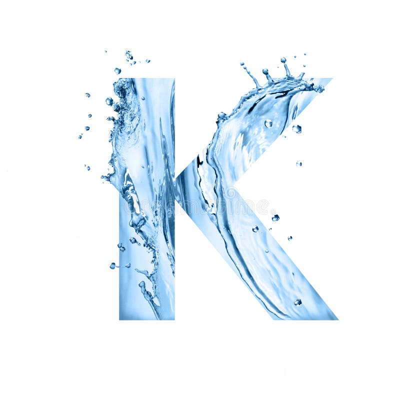 Stylized Font Text Made Of Water Splashes Capital Letter K Isolated