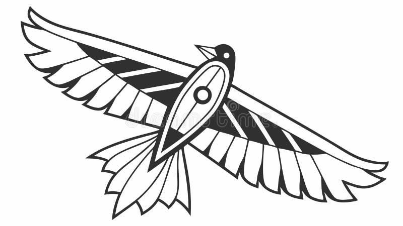 Stylized Geometric Bird in Flight Vector Illustration, Modern Avian Art, vector design Generative AI vector illustration