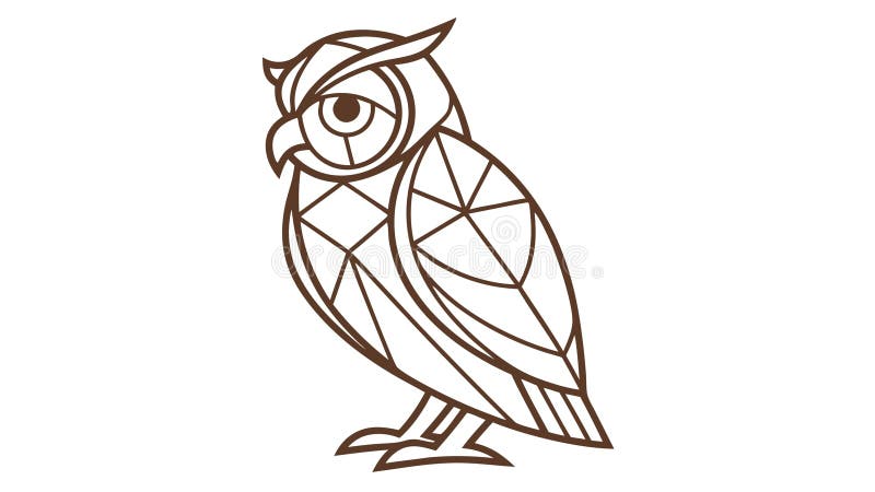 Stylized geometric owl logo. Symbol of wisdom and knowledge vector. vector design Generative AI royalty free illustration