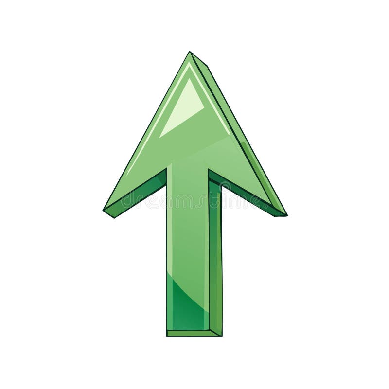 Stylized Green Arrow Upward Pointing Directional Indicator Design vector illustration