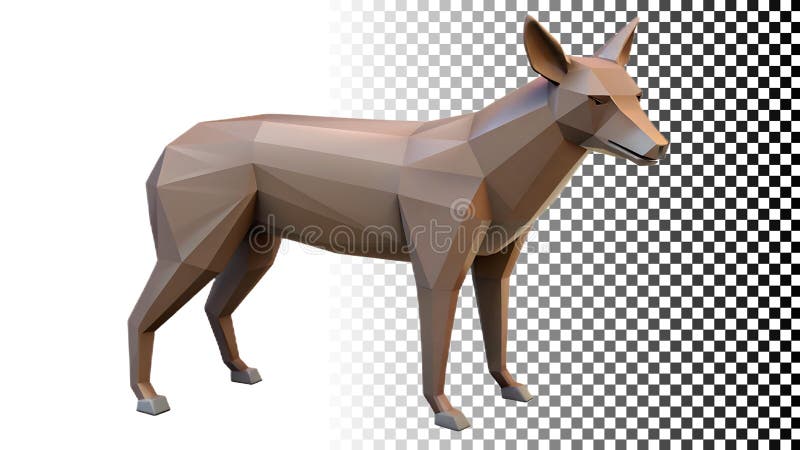 Stylized grey fox or wild animal, representing nature or wilderness png transparent image Generative AI stock illustration
