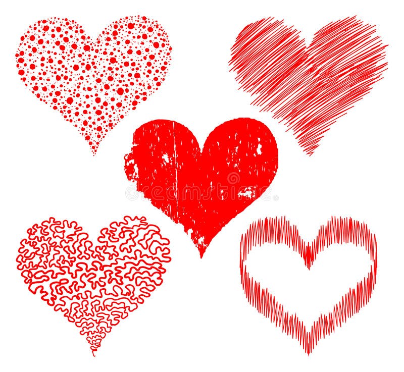 Stylized hearts vector illustration