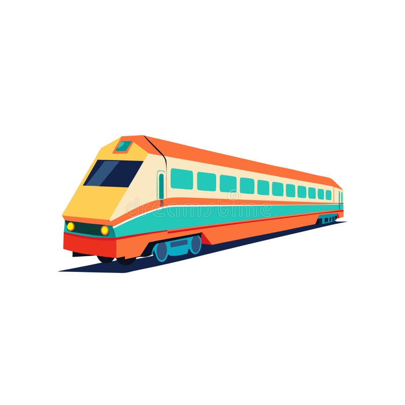 Stylized High-Speed Passenger Train Cartoon Vector Illustration vector illustration