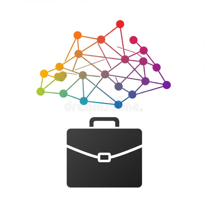 A stylized illustration shows a colorful neural network diagram above a black vector illustration