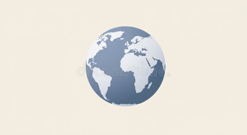 Stylized image of a globe centered on the Atlantic Ocean, with parts of Europe, Africa vector illustration