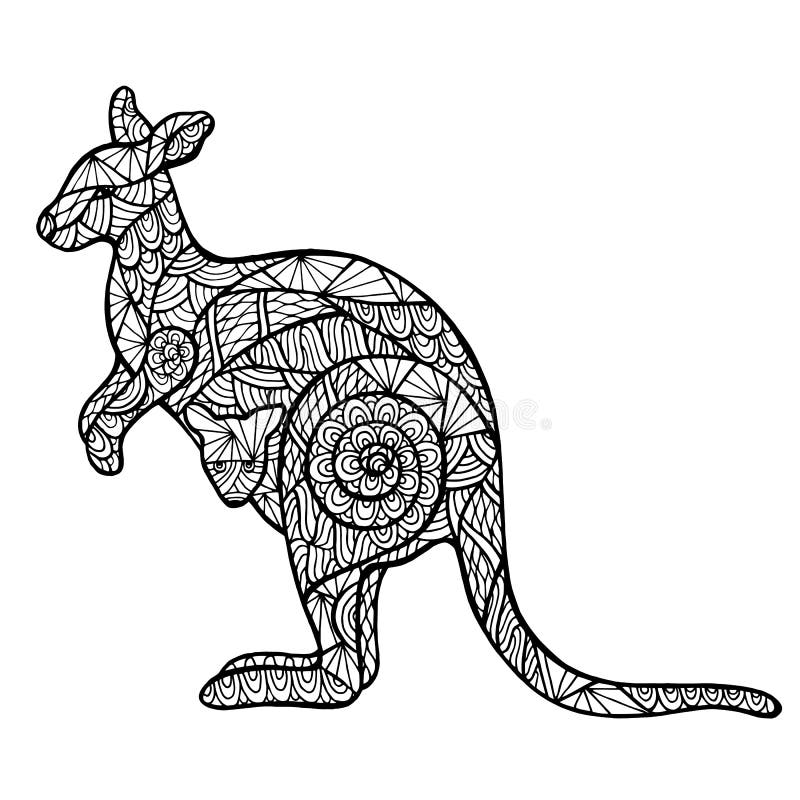 Stylized Kangaroo Zentangle Stock Vector - Image: 58504161