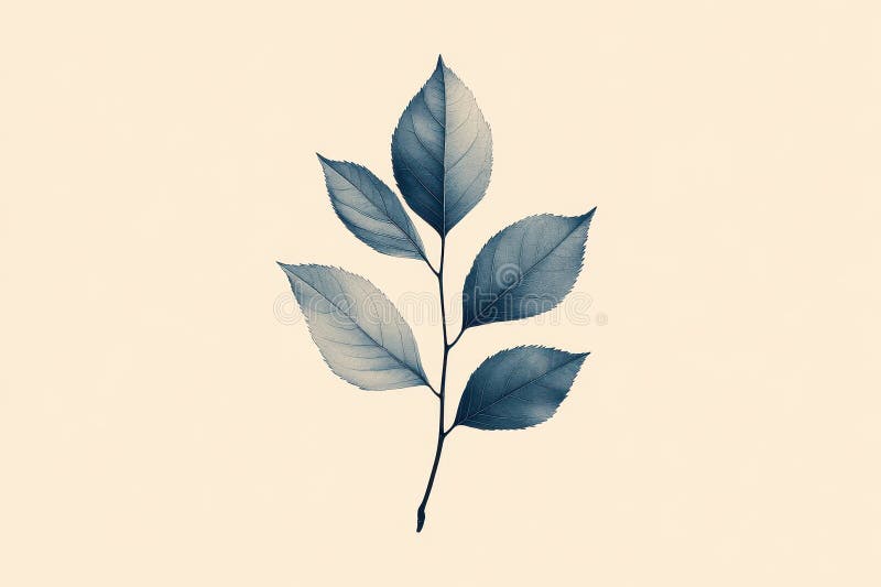 Stylized leaf outline on neutral background showcasing simplicity and elegance royalty free stock image