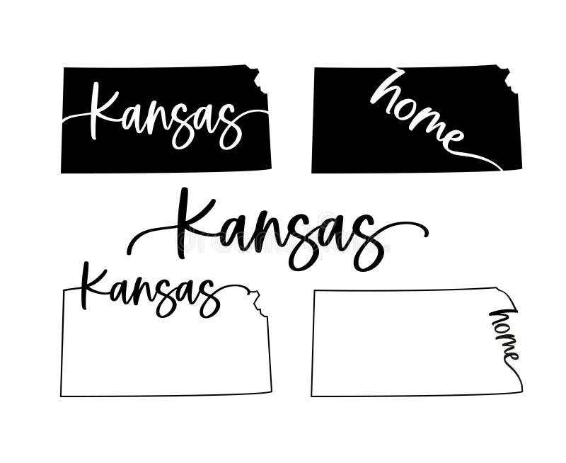 Stylized map of the U. S. Kansas State vector illustration royalty free illustration