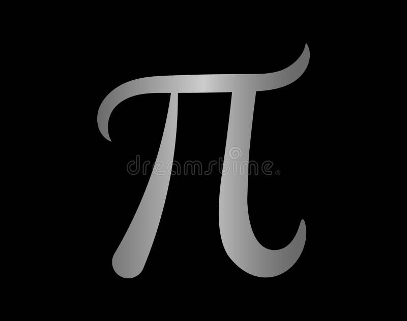 Stylized Pi symbol icon. Black Greek letter representing the mathematical constant 3. 14 royalty free illustration