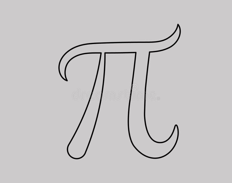Stylized Pi symbol icon. Black Greek letter representing the mathematical constant 3. 14 stock illustration