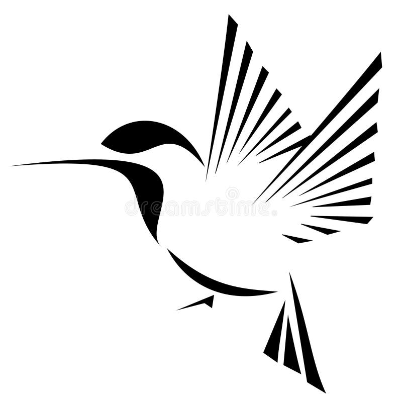 Stylized Ruby Throated Hummingbird Stock Vector - Illustration of ...
