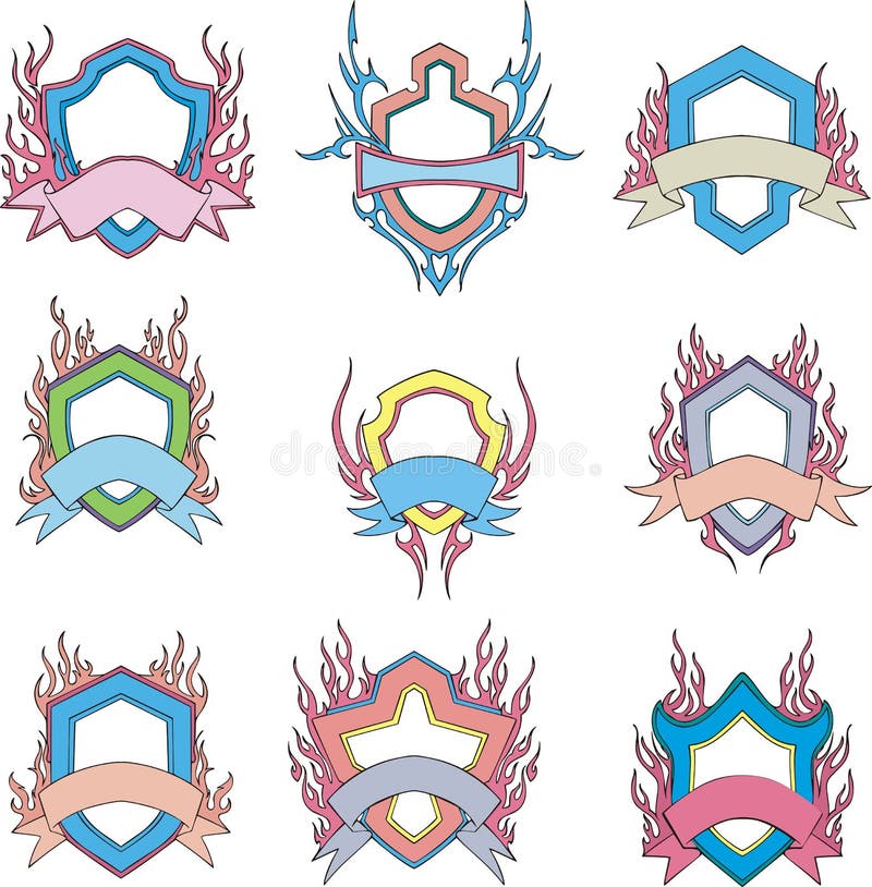 Vector Heraldry Emblem Collection. Stock Vector - Illustration of ...