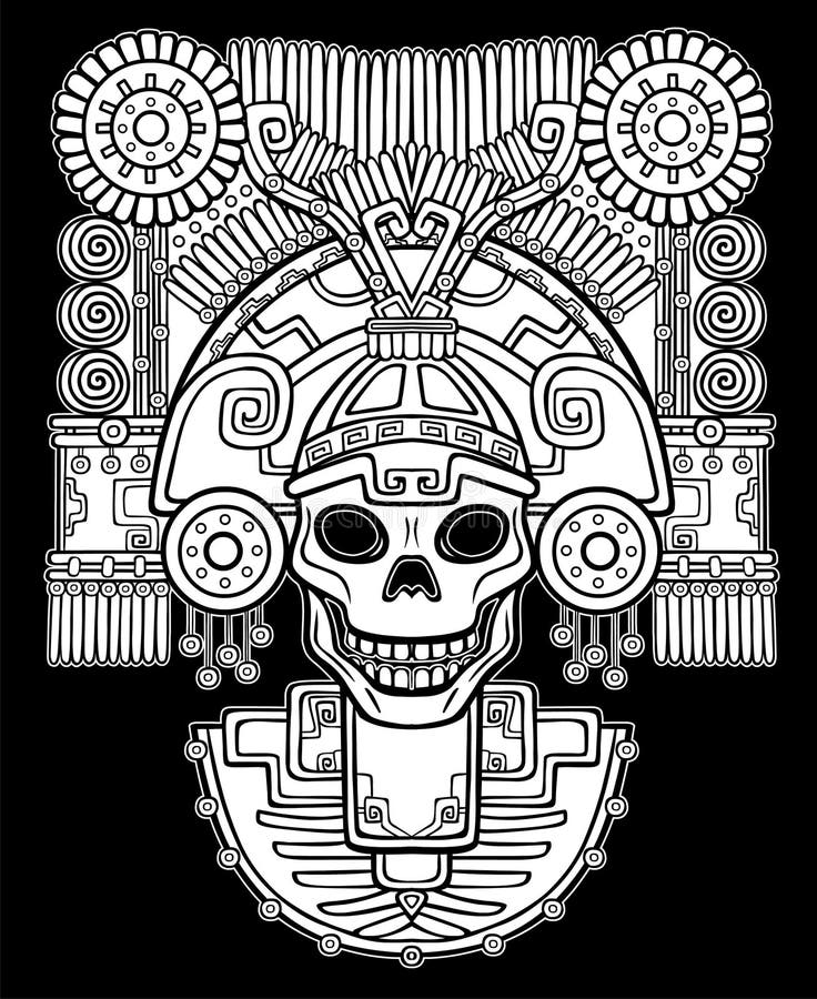 Stylized Skull. Pagan God of Death Stock Vector - Illustration of ...