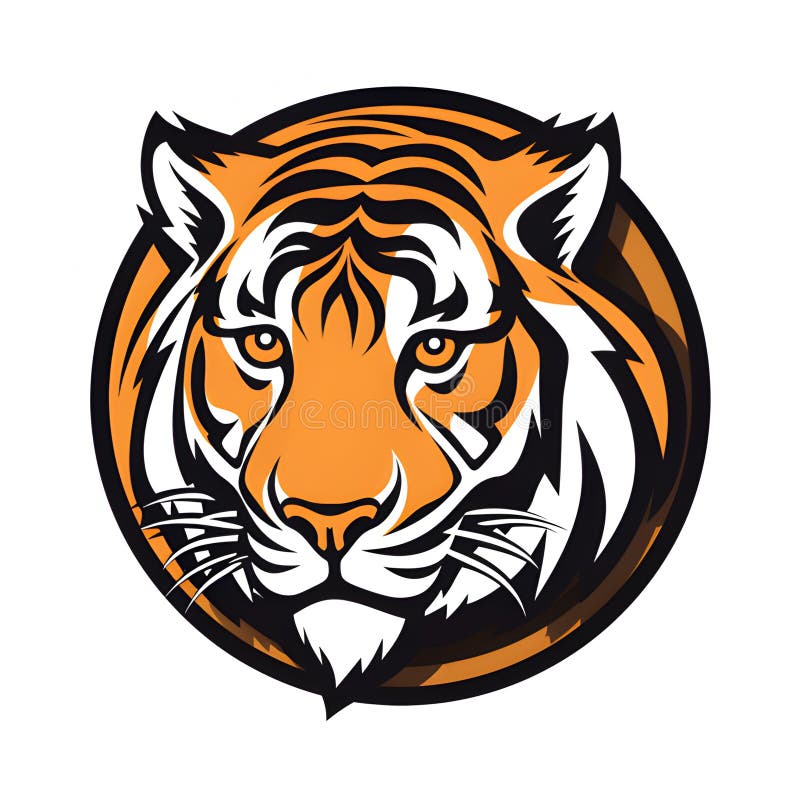 Tiger Logo, Icon, Illustration Collection on White Background