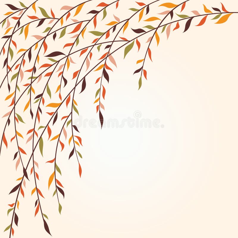 Stylized tree branches with leaves