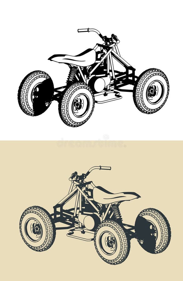 Quad bike illustration stock illustration. Illustration of motorcycle