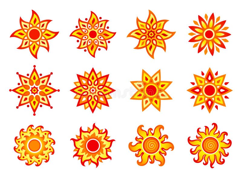 Stylized vector suns