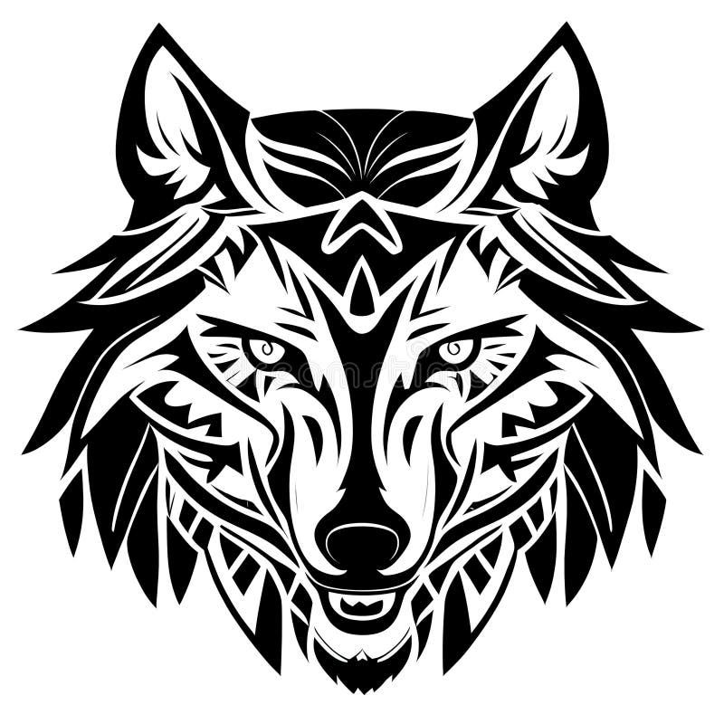 Wolf, Head, Black White Outline for Coloring Book Page, AI Generative ...