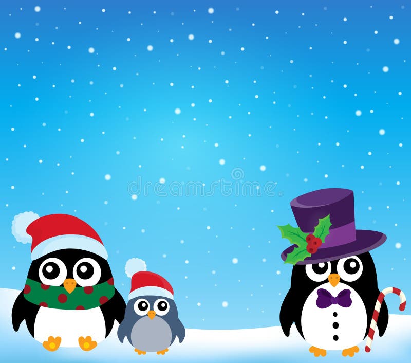 Stylizowany Bożenarodzeniowy pingwinu temat 1 ilustracja wektor Stylizowany Bożenarodzeniowy pingwinu temat 1 ilustracja wektor