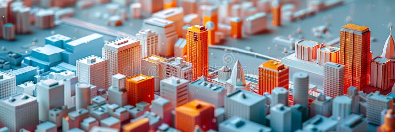 Stylizowany model architektoniczny miasta ilustrujący planowanie i projektowanie miast ilustracja wektor