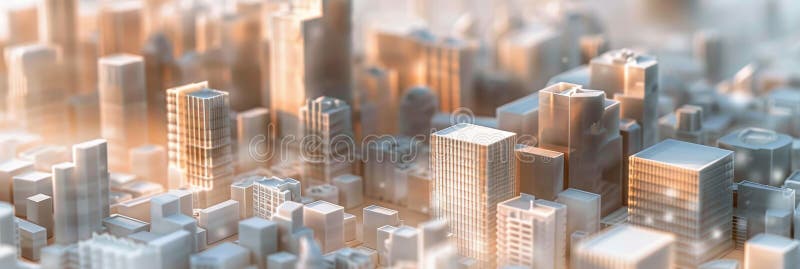 Stylizowany model architektoniczny miasta ilustrujący planowanie i projektowanie miast ilustracja wektor