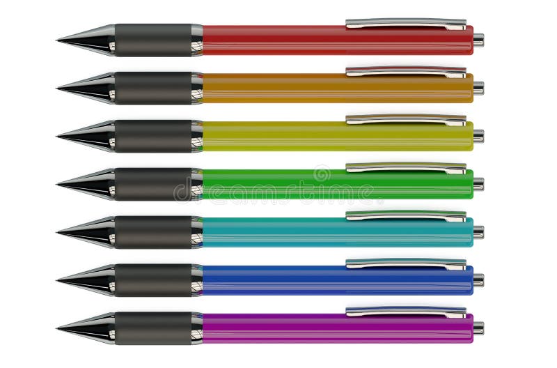 Stylos bille colorés illustration de vecteur Stylos bille colorés illustration de vecteur