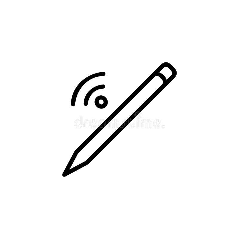 Stylus Pen Technology Monoline Symbol Icon Logo for Graphic Design, UI