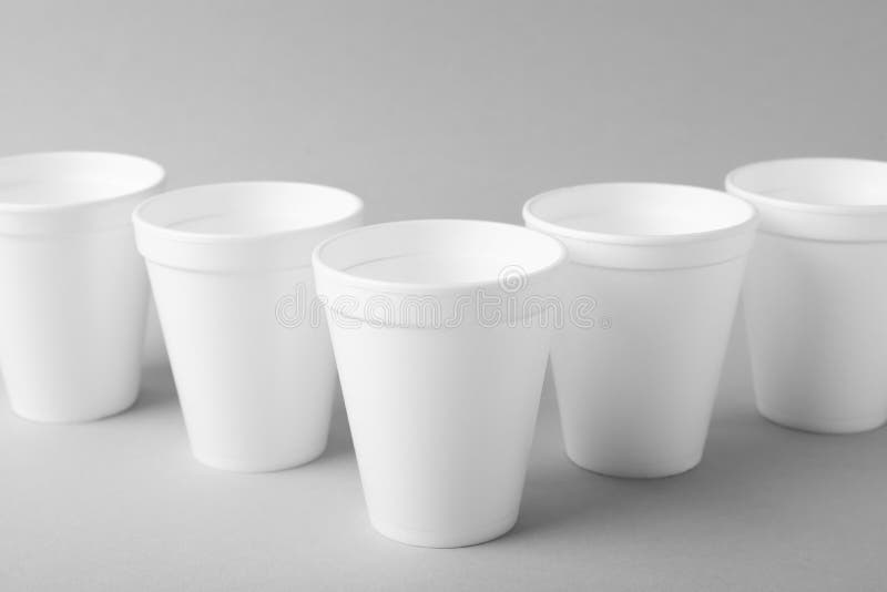 A Plain White Styrofoam Cup On White Background Stock Photo