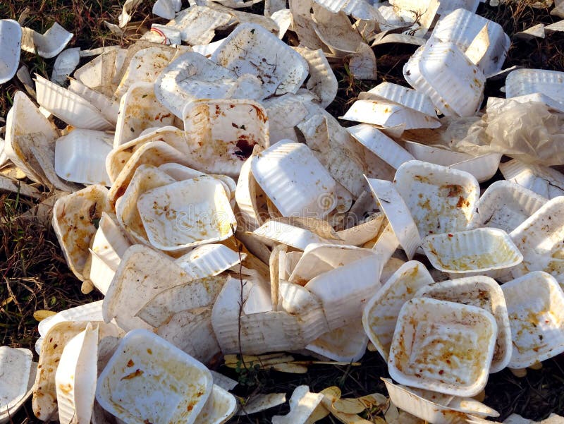 Environment Unfriendly Styrofoam Plates and Cups in Plastic Garb Stock  Image - Image of rubbish, foam: 117343613