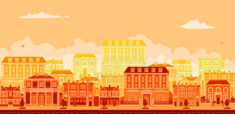 Städtische Alleenszene mit intelligenten Stadtwohnungen lizenzfreie abbildung Städtische Alleenszene mit intelligenten Stadtwohnungen lizenzfreie abbildung