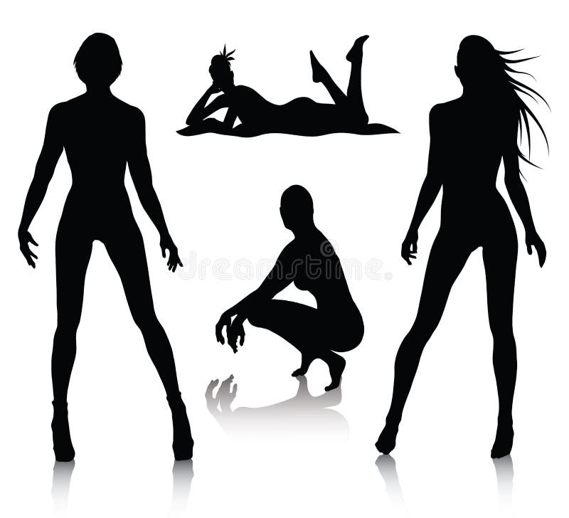 Vector set of woman silhouette. Vector set of woman silhouette