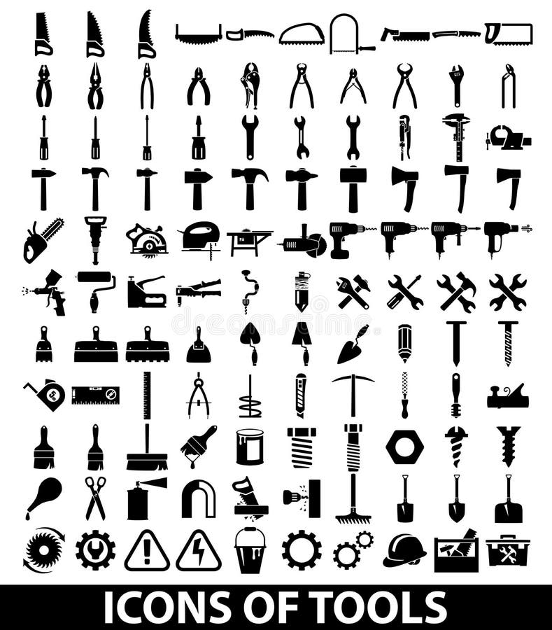 Ställ in symboler av hjälpmedel stock illustrationer Ställ in symboler av hjälpmedel stock illustrationer