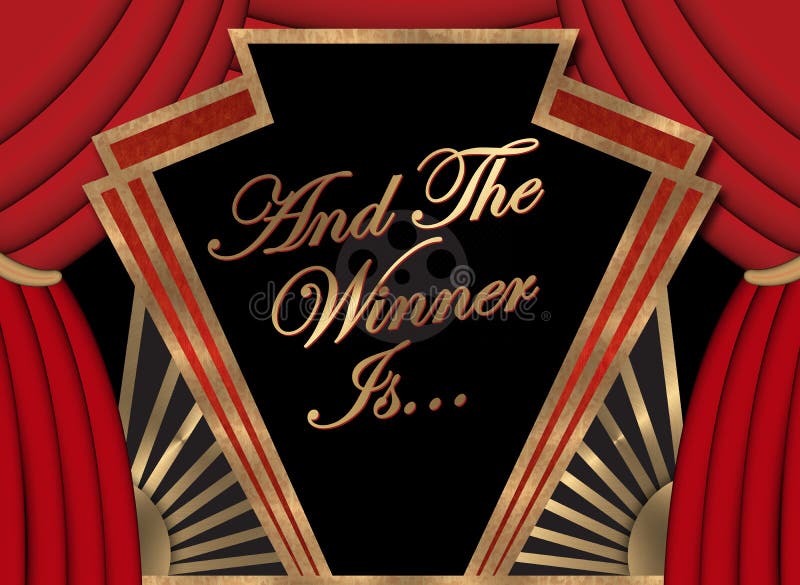 Winner Banner Movie Academy Award First Place Art Logo Sign champion win competition. Winner Banner Movie Academy Award First Place Art Logo Sign champion win competition