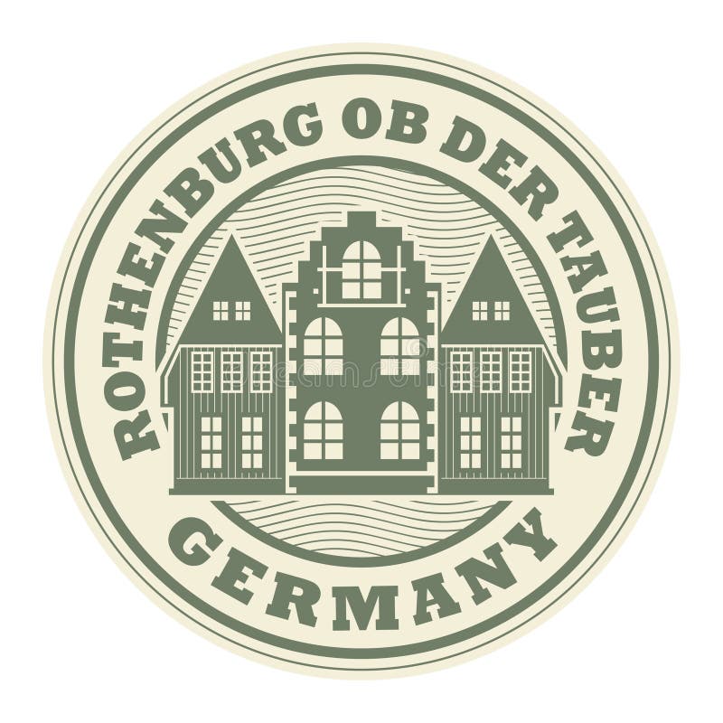 Stämpla eller etiketten med der Tauber, Tyskland för textRothenburg ob