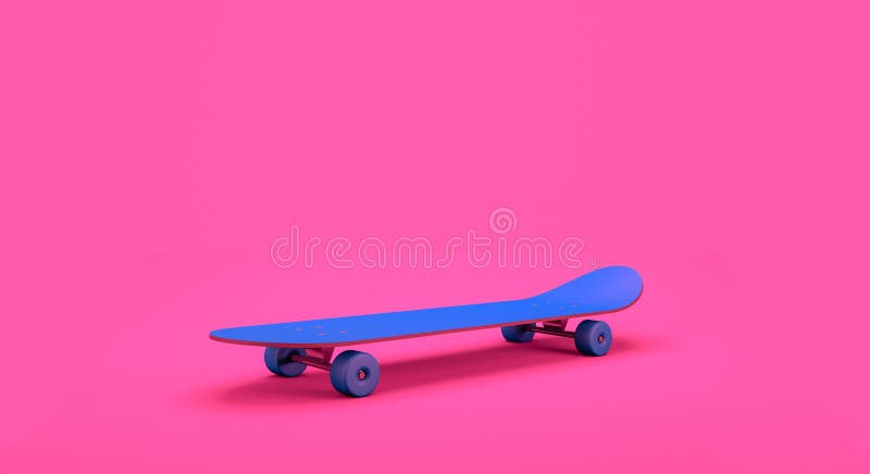 Stäng upp blå skateboard på höger sida vektor illustrationer