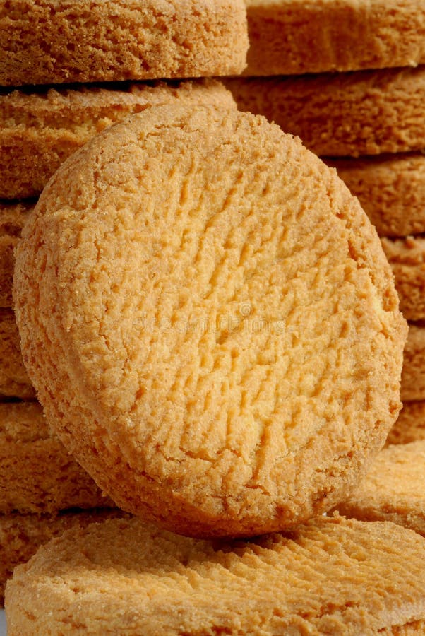 Breton shortbread piled up close-up. Breton shortbread piled up close-up