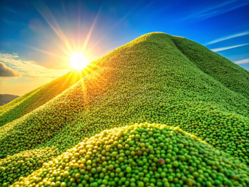 Stängningsvy för en lush-cirkel av grönt utsäde som stoppar makrofotografi för naturentusiaster och utbildningsändamål stock illustrationer