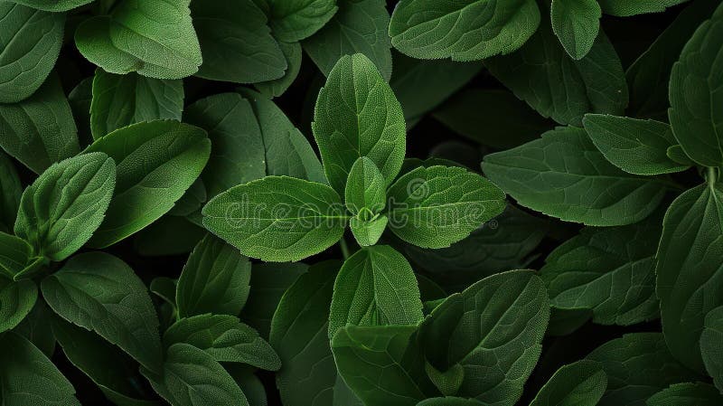 Stängningsvy för vibrerande gröna stevia-blad med detaljerad textur vektor illustrationer
