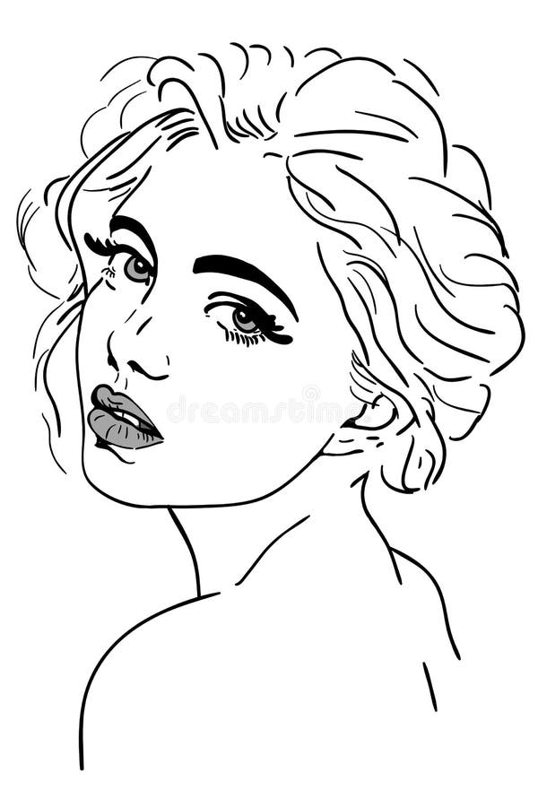 Stående för flicka för skönhetglamourframsida royaltyfri illustrationer Stående för flicka för skönhetglamourframsida royaltyfri illustrationer