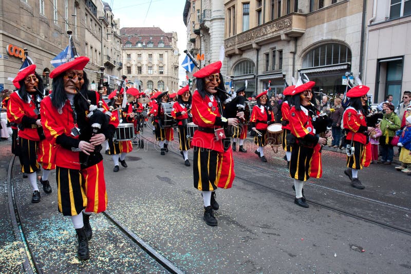 Ståta Waggis, karneval i Basel, Schweitz arkivbild
