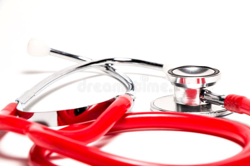 Stéthoscope, plan rapproché d'isolement photo stock