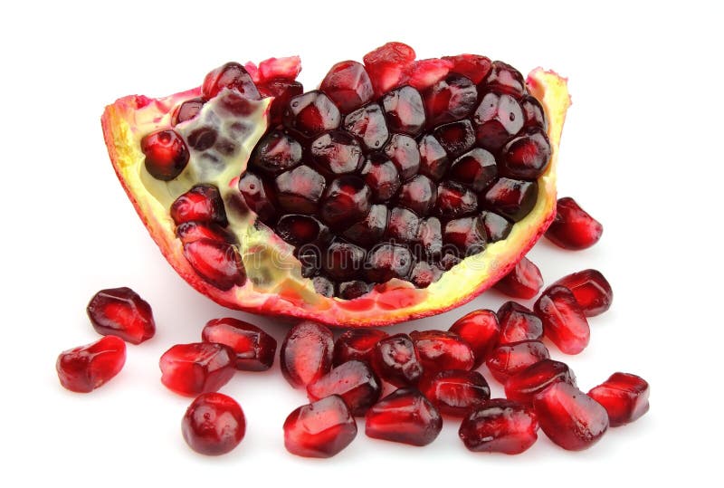 Piece of pomegranate on white background. Piece of pomegranate on white background