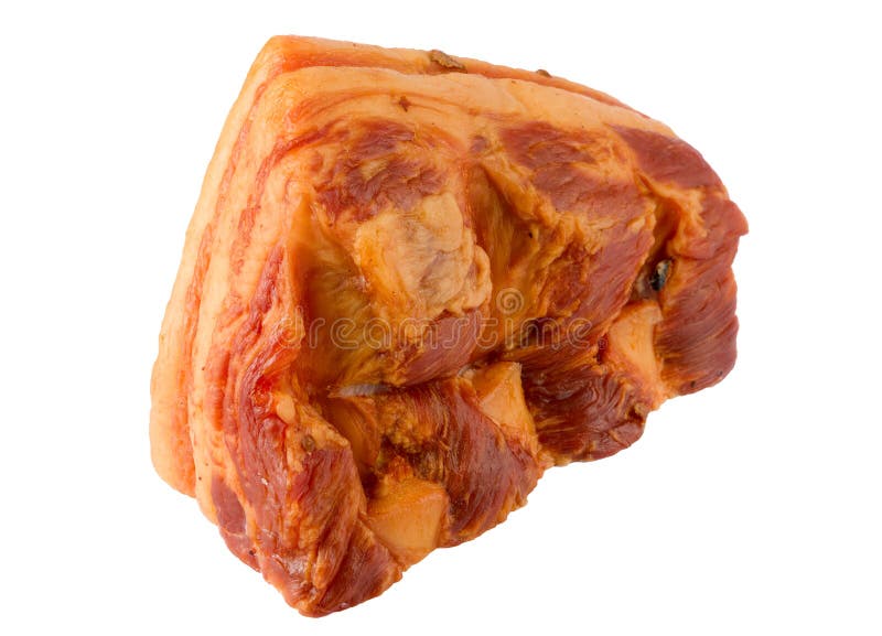 Piece of smoked meat on white background. Piece of smoked meat on white background