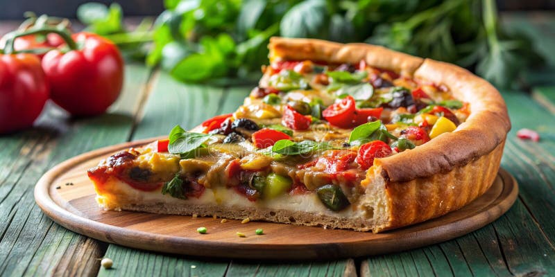 Stück köstliche, tiefgekühlte Veggie-Pizza-Aperitif lizenzfreie abbildung