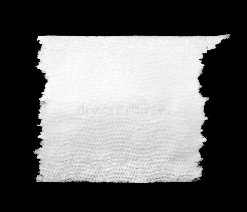 Piece of white toilet paper isolated on black. Piece of white toilet paper isolated on black