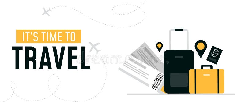Su hora de viajar bandera del diseño ilustración del vector Su hora de viajar bandera del diseño ilustración del vector
