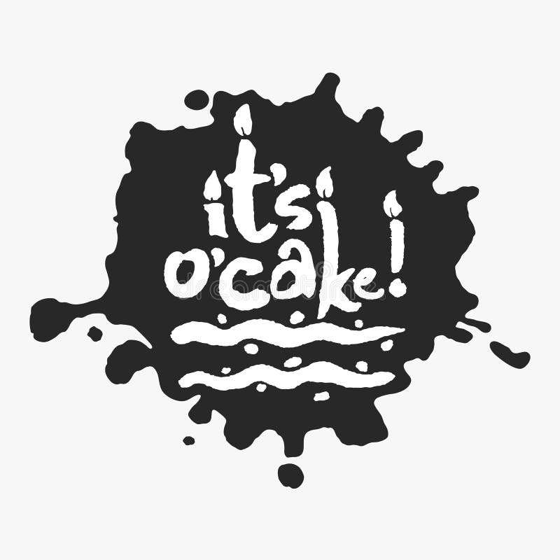 Su torta de O en una mancha blanca /negra de la tinta stock de ilustración Su torta de O en una mancha blanca /negra de la tinta stock de ilustración