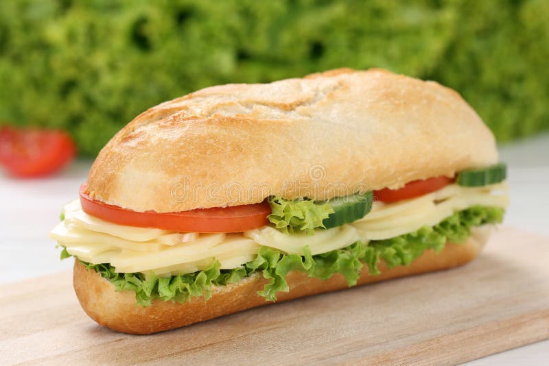Sub Deli Sandwich Baguette With Cheese Stock Photo Image of food
