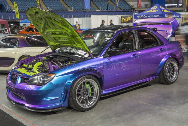 Subaru with custom paint editorial stock image. Image of cars